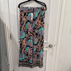 Vibrant Paisley Wide-Leg Pants